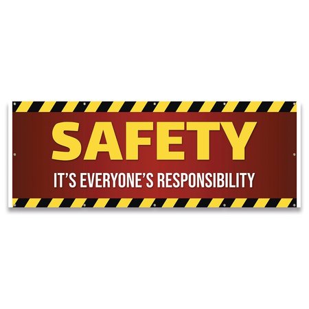 SIGNMISSION Safety Is Everyones Responsibility Banner Concession Stand Food Truck, 120" H, B-120-30146 B-120-30146